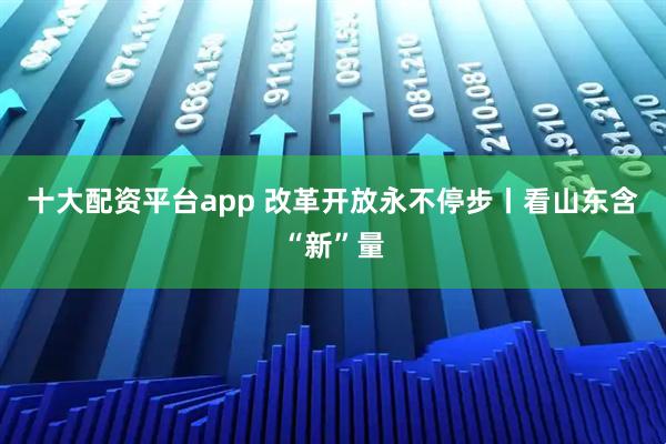 十大配资平台app 改革开放永不停步丨看山东含“新”量